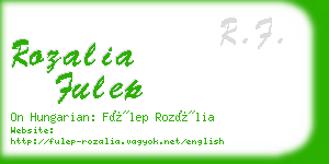 rozalia fulep business card